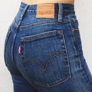 Levi Wedgie Straight Distressed Ankle Jeans Sz 25 Women